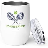 Super Fly Goods - 12 oz Tennis Mug – Insulated Stainless Steel Tumbler with Lid | Keeps Beverages Hot or Cold | Cool Gifts for Women, Dad & Players, Unique Gift Idea (Tennis)