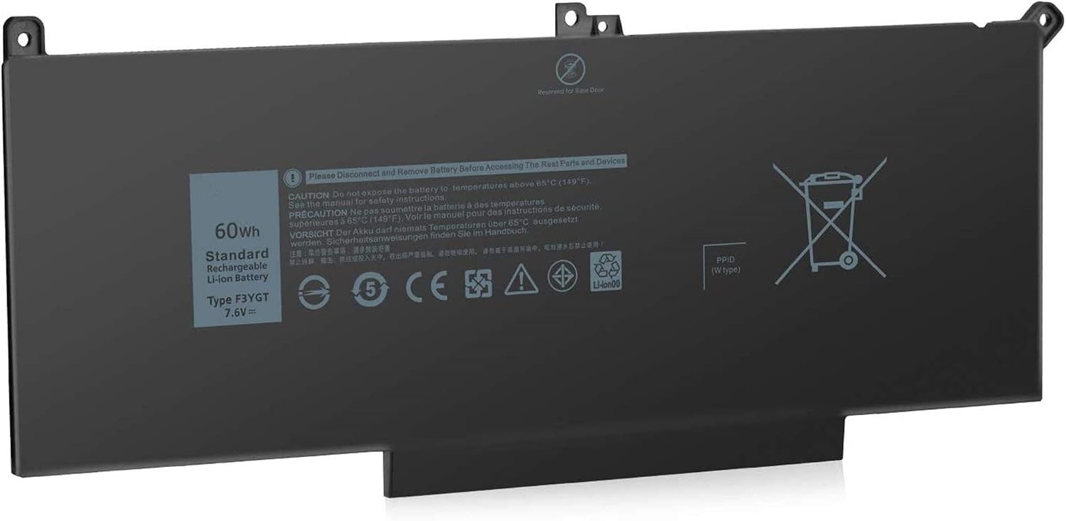 7.6V 60Wh F3YGT Notebook Battery for Dell Latitude E7280 E7480 12 7000 7280 7290/13 7000 7380 7390 P29S002/14 7000 7480 7490 P73G002 Series 2X39G DM3WC 0DM3WC 451-BBYE 453-BBCF