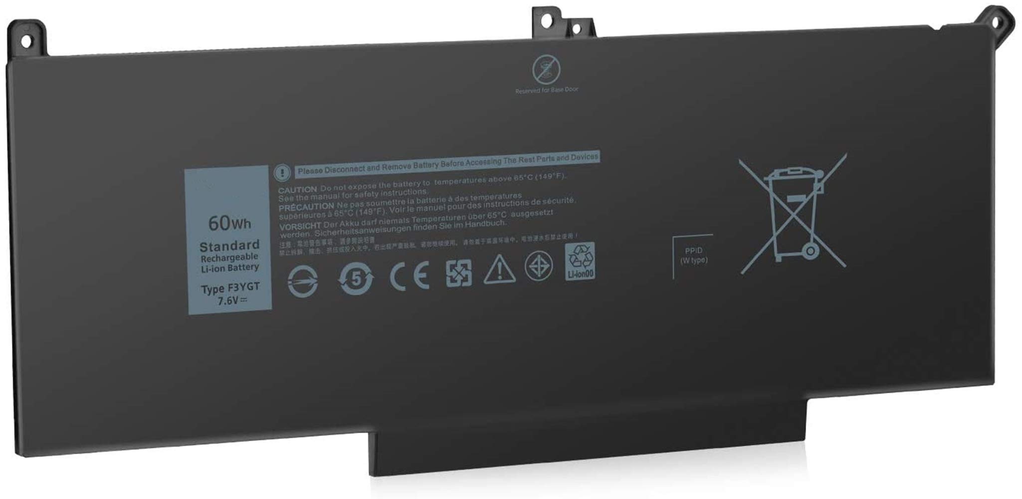 7.6V 60Wh F3YGT Notebook Battery for Dell Latitude E7280 E7480 12 7000 7280 7290/13 7000 7380 7390 P29S002/14 7000 7480 7490 P73G002 Series 2X39G DM3WC 0DM3WC 451-BBYE 453-BBCF