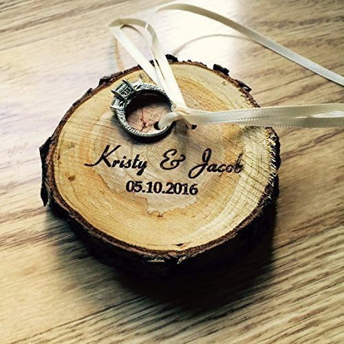 Rustic wood ring bearer pillow alternative