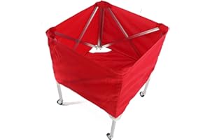 FLEXMAN Rolling Ball Storage Cart, Portable Volleyball Cart with 4 Wheel Storage Bag, Foldable Aluminum Alloy Ball Equipment 