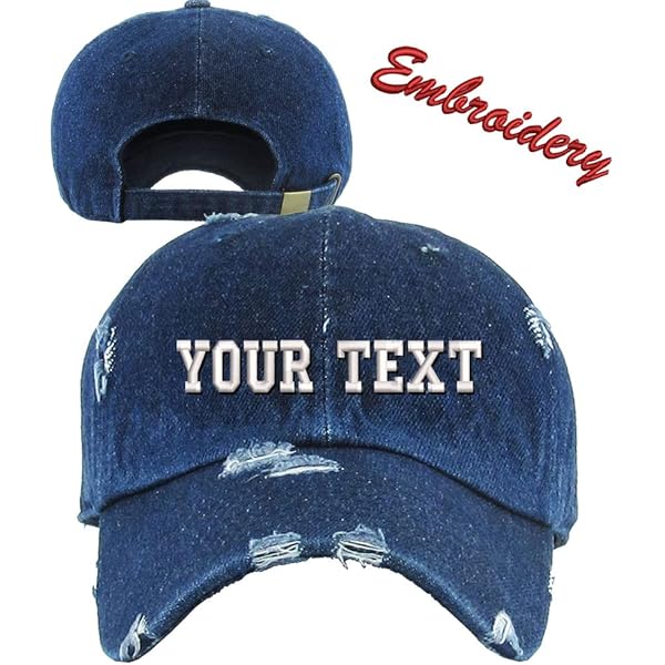 Custom Embroidered Hat Vintage Washed Distressed Polo Style