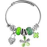 JASKFG Stainless Steel Cable Bracelet with Crystals, ys/m, Stainless Steel, Created Sapphire