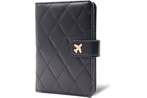 Melsbrinna Premium Leather Passport Holder Covers Case, Waterproof Rfid Blocking Travel Wallet Passport Holder with Pen Holder, Cute Passport Book for Women/Men