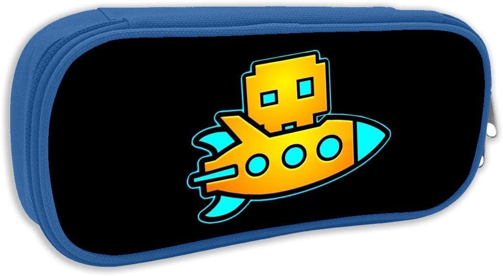 Zhangyanq Geo-met-ry Da-sh Anime Makeup Pouch Durable Students Cool Stationery with Double Zipper for Boys&Girls