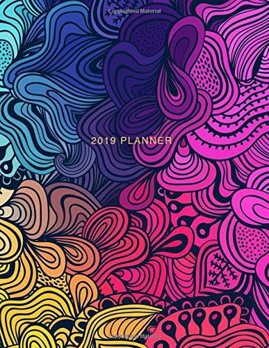 2019 Planner: Rainbow Swirls | Weekly Monthly View Calendar Organiser and Journal with Inspirational Quotes, Goal Trackers + To Do Lists (Colourful Art) Paperback – 6 Oct 2018