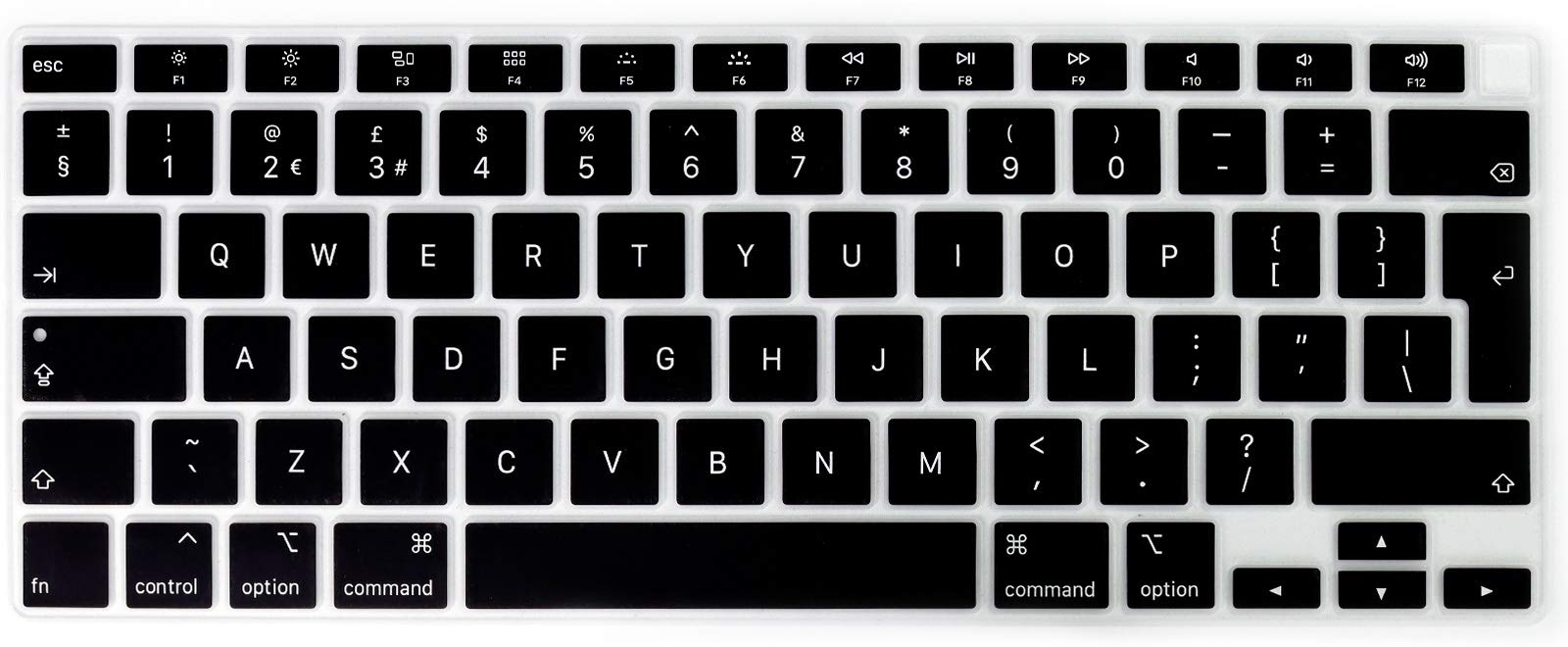 Se7enline Compatible with 2024 2023 2022 2021 2020 MacBook Air 13 inch Keyboard Cover Model A2337/A2179 Soft Silicone Skin Keyboard Protector for MacBook Air 13-inch Touch ID UK Layout, Black