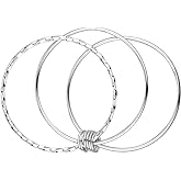 Merdia 925 Sterling Silver Bangle Bracelet Stackable Bangles for Women