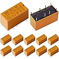 ABXLNIU 12Pcs DPDT Relay 12V Coil 8 Pin 2NO 2NC Mini PCB Power Relays HK19F-12V