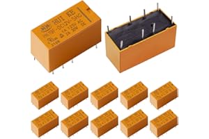 ABXLNIU 12Pcs DPDT Relay 12V Coil 8 Pin 2NO 2NC Mini PCB Power Relays HK19F-12V