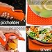 Premium Silicone Pot Holders for Kitchen - Easy to Clean Trivets for Hot Pots and Pans - This Kitchen Tool Works Well as Silicone Trivet, Hot Pads for Oven, Potholders (7x7 in, Orange, 1 Pair)