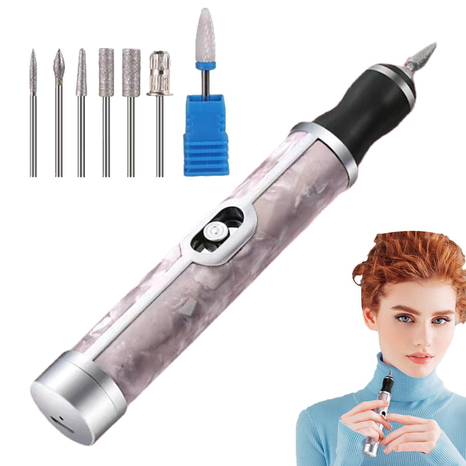 SILULCM Nail Grinder for Human - Electric Nail Drill - Professional 4 Speeds Electric Nail File for Thick Toenails, Nail Polishing Nursing Peeling Removing Grinding Edge Shaping