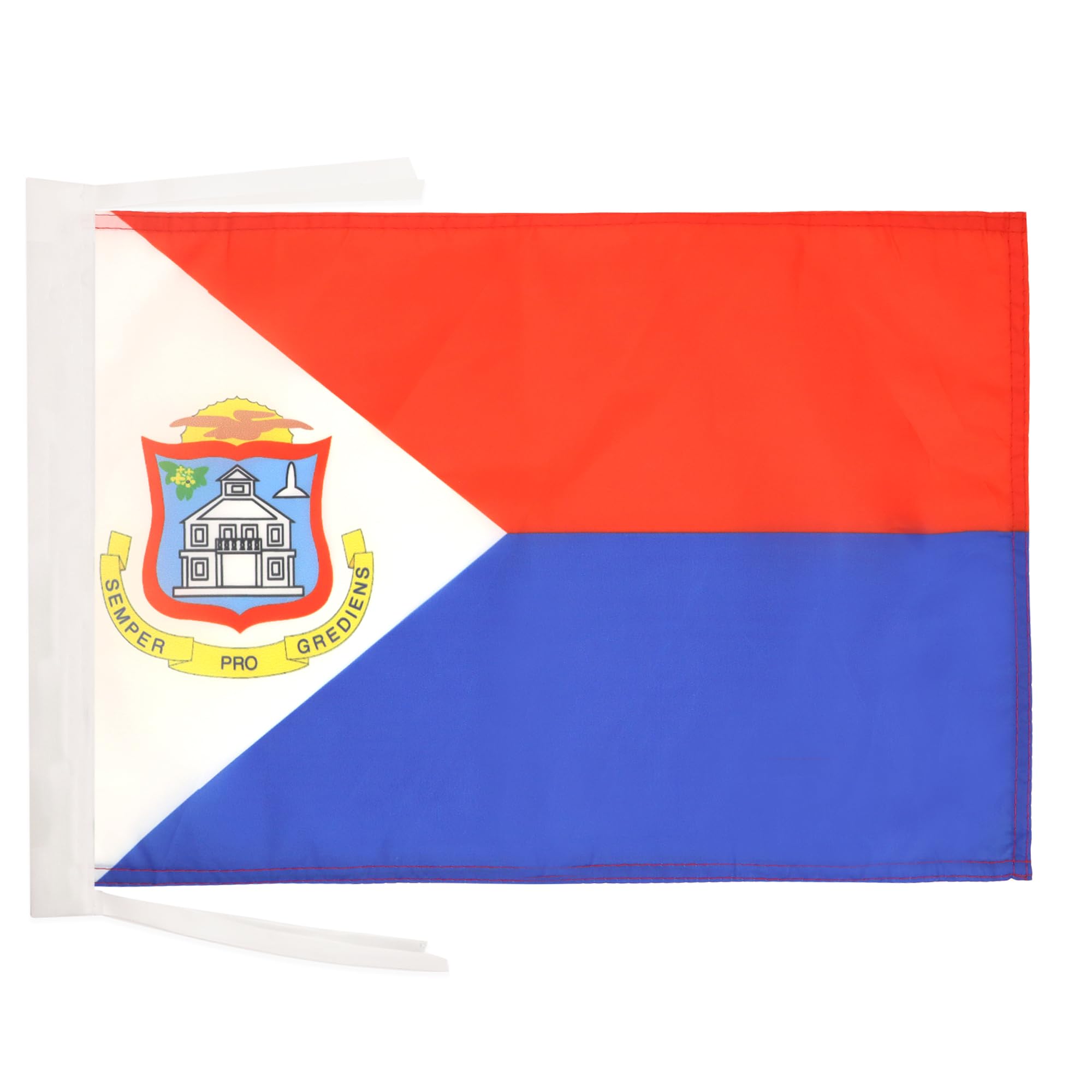AZ FLAG - Sint Maarten Flag - 18'' x 12'' - 100% Polyester Saint Martin Small Banner with Two Cords - Fade Resistant - Vivid Colors - 18x12 in - 45x30 Cm โ image 1