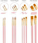 CNMTCCO 20 PCS Paint Brush Set Nylon Hair for Acrylic Oil Watercolor Gouache view 4