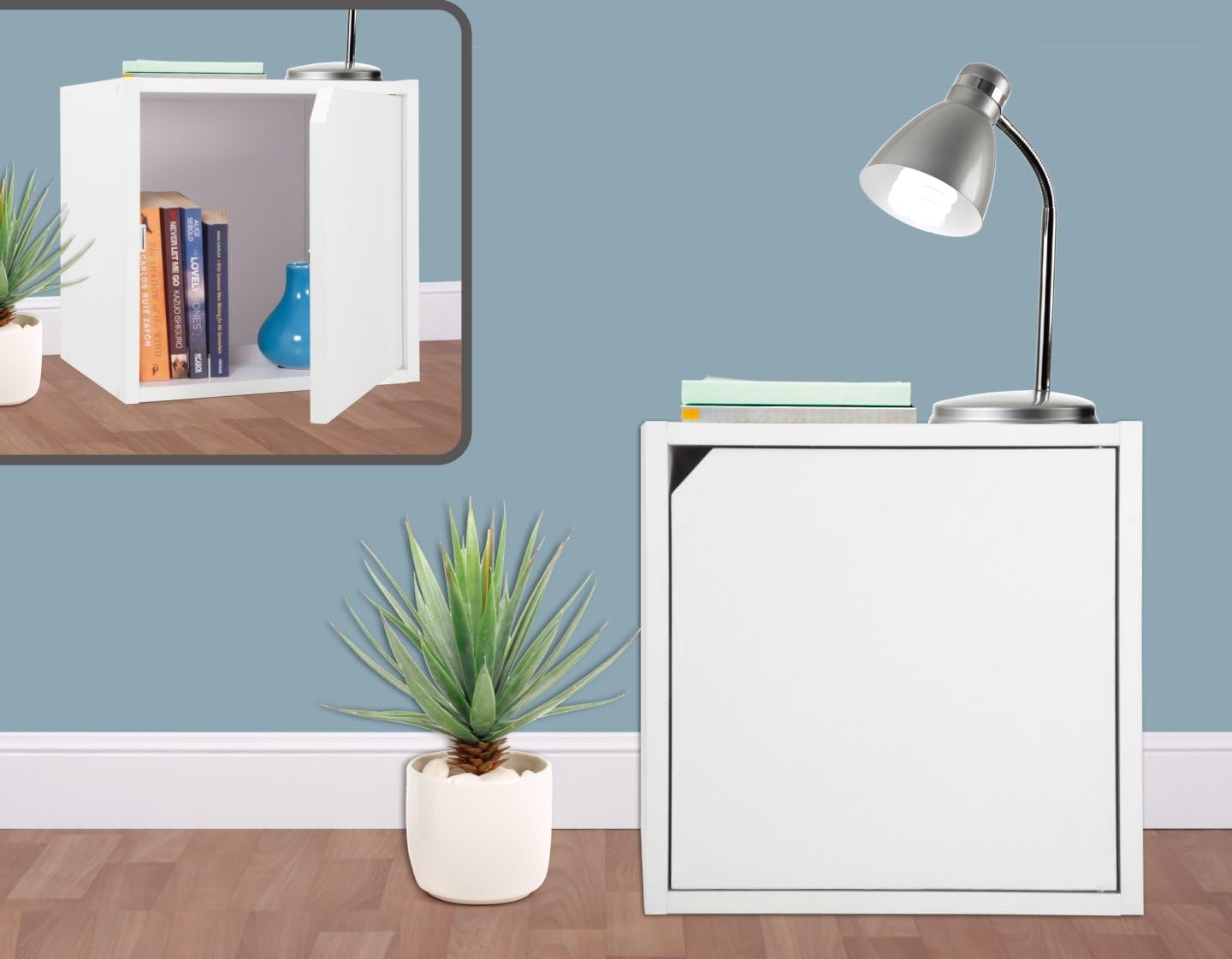 Colourful Storage Cube with Door (White)