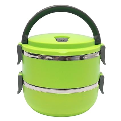 TOOGOOR 2-Layer Stainless Steel Portable Insulated Thermal Lunch Box Bento Foo