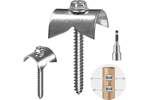 Fence Staples Fence Screws 304 Stainless Steel Fence Nails, HAGWARE Reusable Cats Claw Fasteners for Wire Fence, Cat Claw Fence Fasteners for Mesh and Woven Fencing, 55Pcs