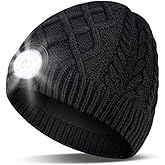 HIGHEVER LED Beanie Hat with Light: Christmas Stocking Stuffers for Men Adult Cool Gifts for Teen Boys Men Dad Winter Gifts
