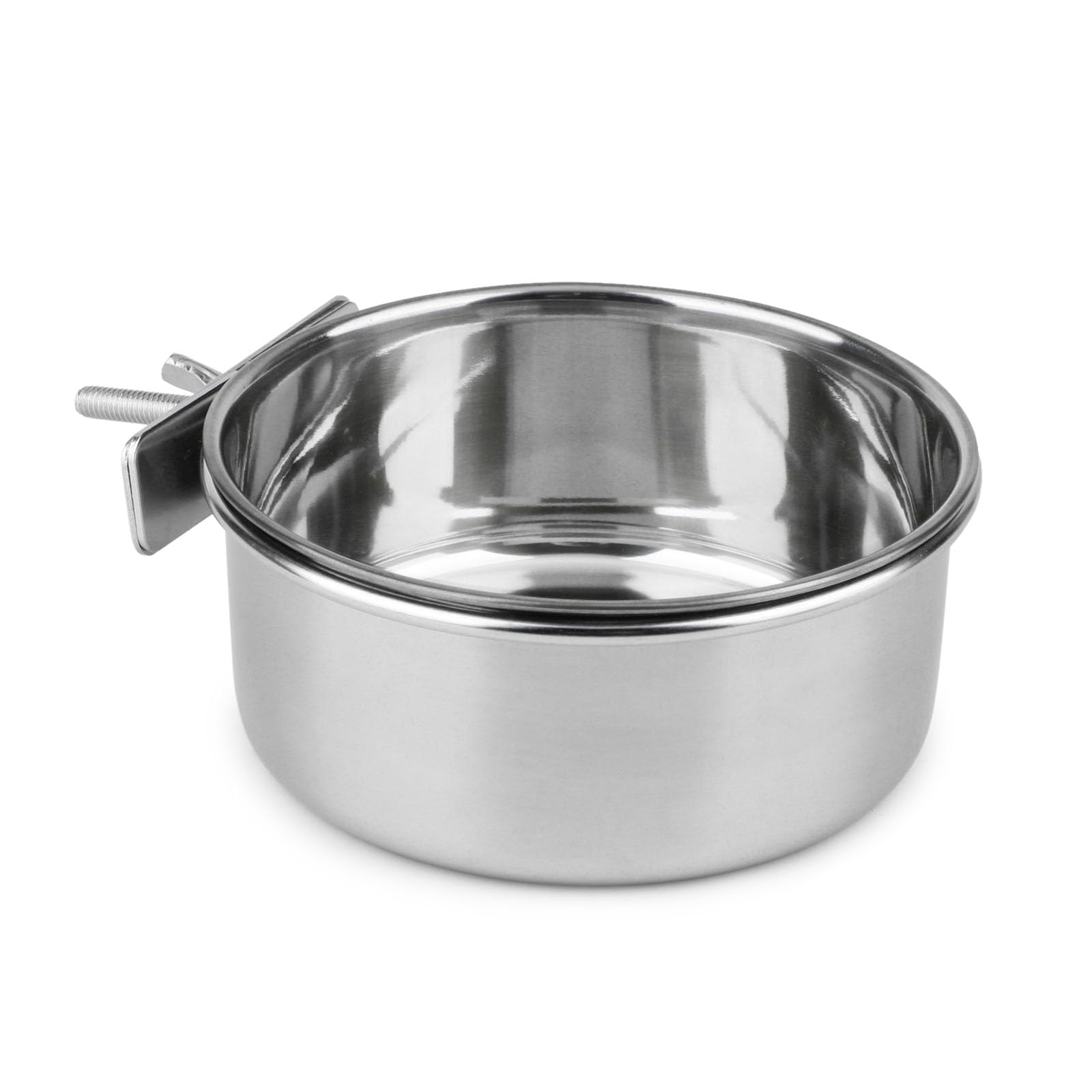 Stainless Steel Food Water Bowl For Pet Bird Crates Cages Coop Dog Cat Parrot Bird Rabbit Pet (Large:14cm*6cm,5.51 * 2.36inch)