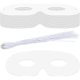 Prasacco 20 Pcs Paper Masks for Crafts, White Paper Eye Masks Paintable Plain Masquerade Mask DIY Blank Mask for Halloween Mardi Gras Costume Party Decorations
