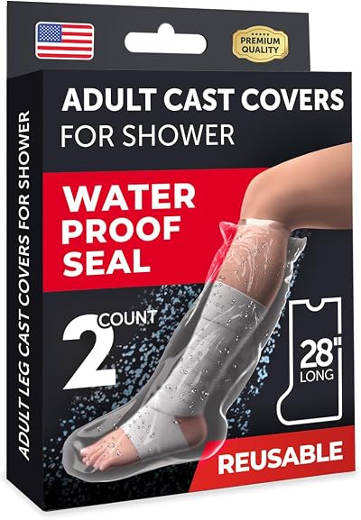 Mighty-X Waterproof Leg Cover for Shower - 2pk, Adult Cast Protectors