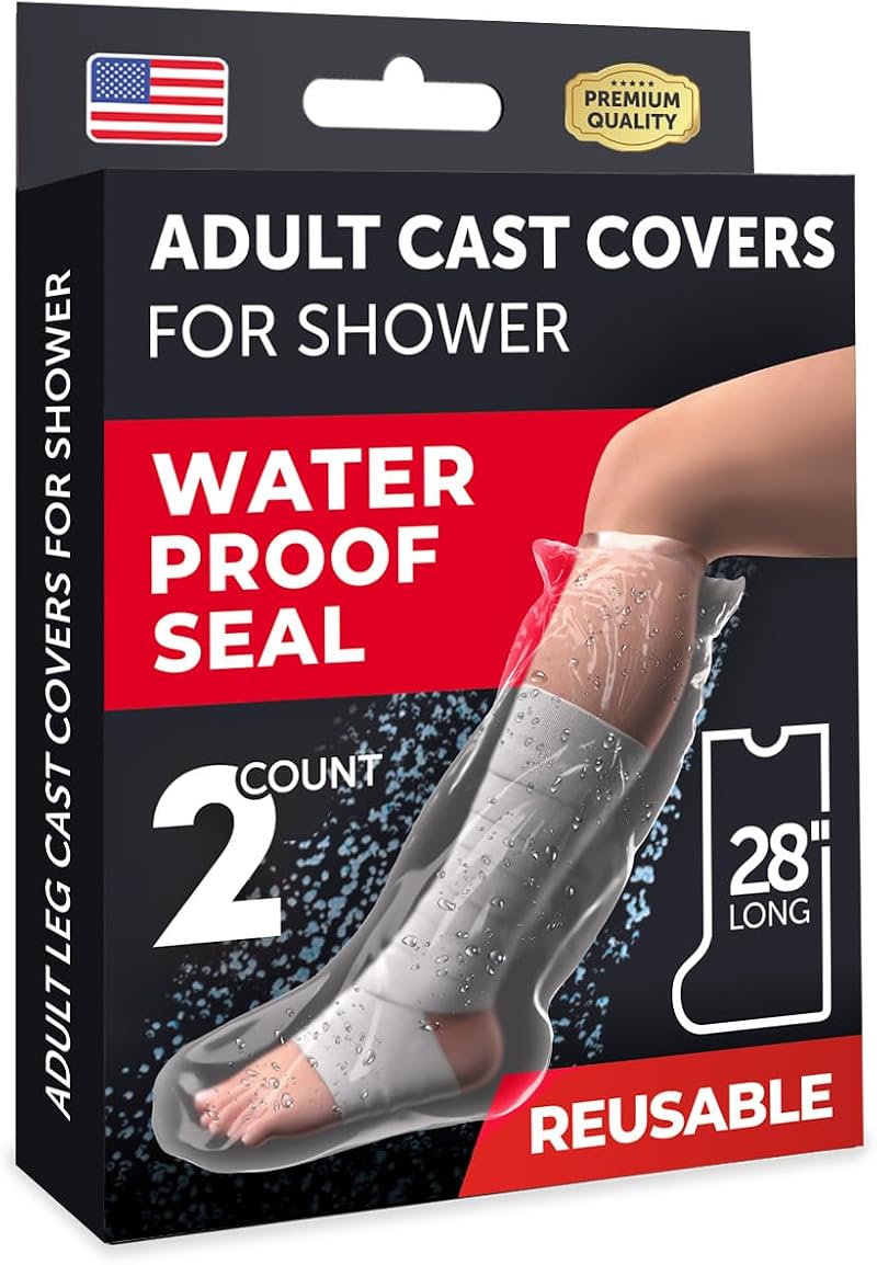 Mighty-X Waterproof Leg Cover for Shower - 2pk, Adult Cast Protectors