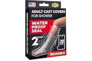 MIGHTY-X 100% Waterproof Cast Covers for Shower Leg - 2pk - Tight Seal - Reusable Adult Half Leg Cast Protectors - Knee, Ankle, Foot - After Surgery Bandage and Dressing Cast Bag for Wounds and Burns