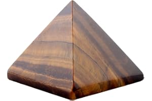 YWG STONE 1.5inch Natural Pyramid Carved Chakra Healing Crystal Reiki Stone Gemstone Radiation Home Decor Decoration Crafts (Yellow tiger eye)