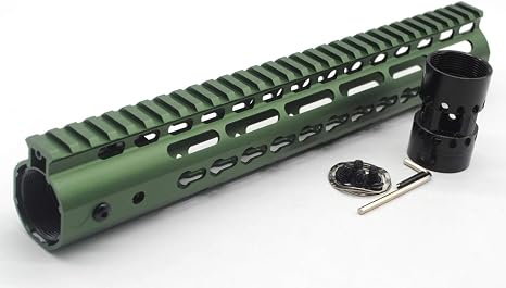 Trirock Olive Drab Green Nsr 12 Inches Free Float Keymod Ar15 Ar 15 Handguard With Rail Mounted Steel Barrel Nut Fit 223 5 56 Rifles Amazon Co Uk Sports Outdoors