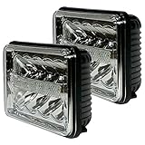 Huizen DOT-Approved 7x6 (5x7) Cree LED Headlights Conversion Kit - H6054 (H6014/H6052/H5054) Sealed Beam Replacement w/DRL - H4 High Low Beam - 2 Yr Warranty (Pack of 2)