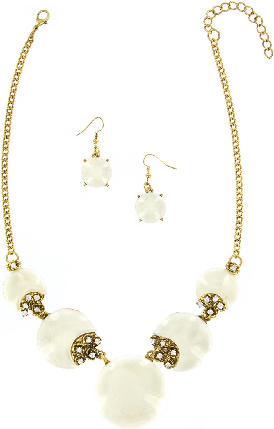 INPINK Fashion Jewelry Overgrown Stone Necklace Set