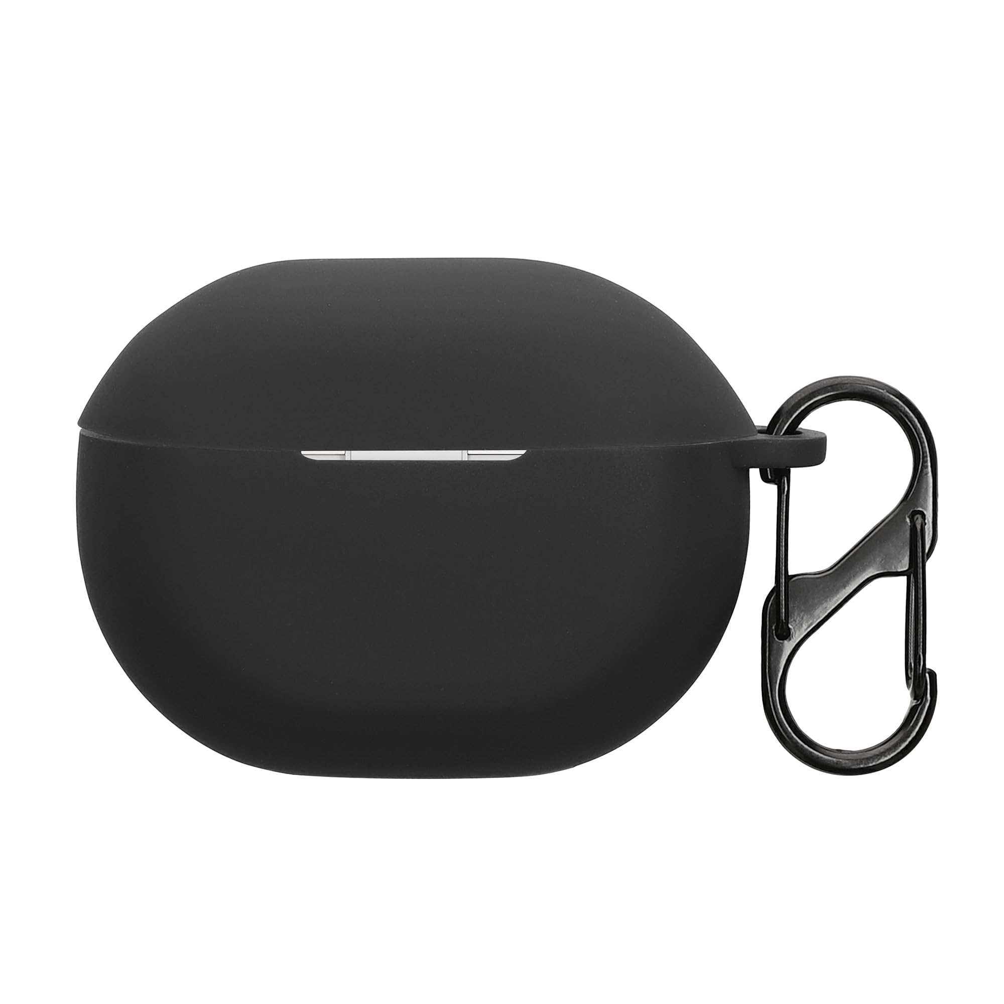 kwmobile Silicone Cover Compatible with SoundPeats Air 4 Pro - Case Cover Stick-On Skin with Clip - Black