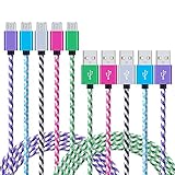 Android Charging Cable, NonoUV 5-Pack 6ft Nylon Braided USB 2.0 Data Sync Samsung Fast Charging Phone Charger Cord for Galaxy S3/S4/S6 Edge S7, Note 4 5, HTC, LG, Tablet, Bluetooth Speakers, Nokia