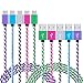 Android Charging Cable, NonoUV 5-Pack 6ft Nylon Braided USB 2.0 Data Sync Samsung Fast Charging Phone Charger Cord for Galaxy S3/S4/S6 Edge S7, Note 4 5, HTC, LG, Tablet, Bluetooth Speakers, Nokia