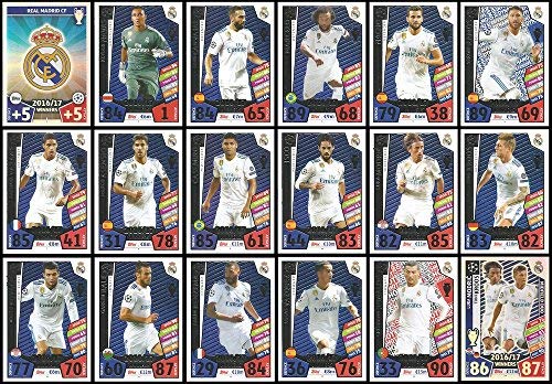 Match Attax Champions League 2017/18 Real Madrid Full 18 Card Winners Set