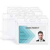 Uniclife 6 Pack ID Badge Holder Horizontal Clear