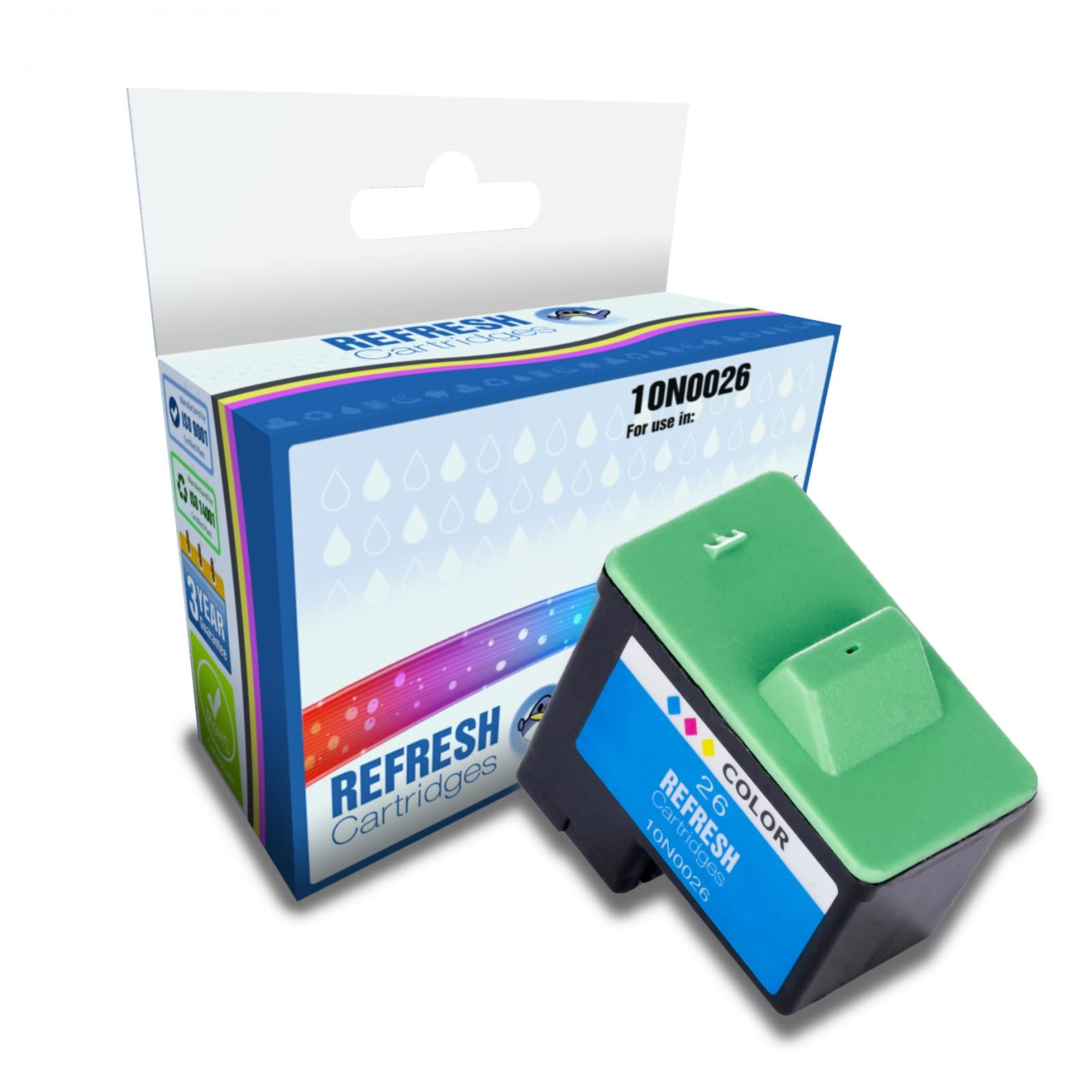 Refresh Cartridges Remanufactured Ink Cartridge Replacement for Lexmark 10N0026 (Tri-Colour)