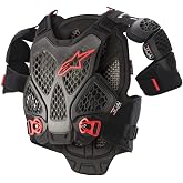 Alpinestars A-6 Chest Protector, Advanced Off-Road Body Armor, CE-Certified, M/L, Black/Anthracite/Red