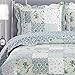 Deluxe Brea Oversized Bedspread. Beautiful Quilt is Decorated with Patches of Various Floral Designs. Creates The Relaxing ambience of a Resort in Your Bedroom. Bed Cover Quilt 3 Pieces Queen Set