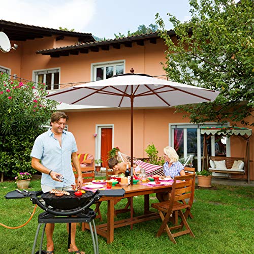 image for Tangkula Patio Umbrella Height Adjustable Wood Pole Outdoor Sun Shade 
