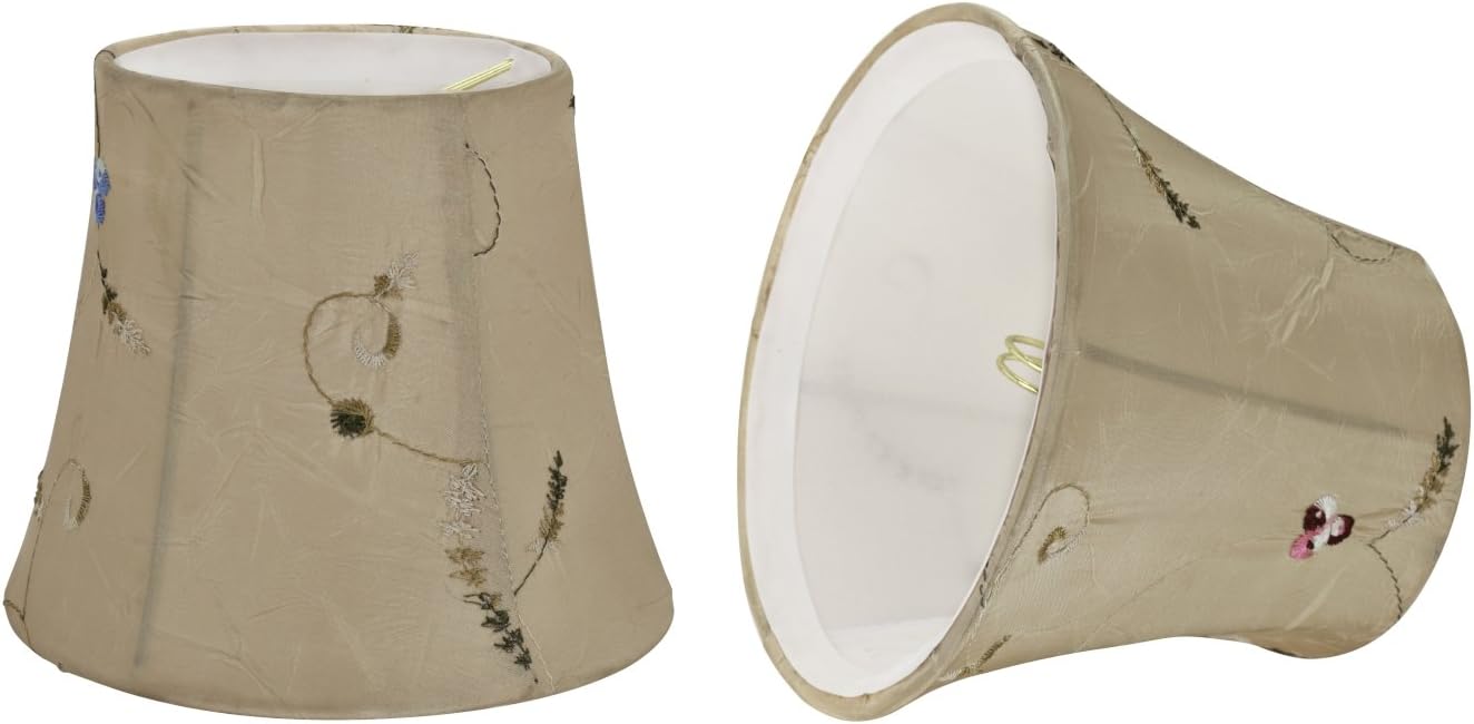 Gold 4 x 6 x 5 2 Pack Aspen Creative 30393-2 Small Bell Shape Chandelier Clip-on Lamp Shade Set Transitional Design 6 Bottom Width