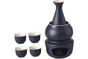 �£���� Ceramic Sake Set Cups with Warmer Porcelain Pottery,Creative, Warming Bowl Traditional Sake Drink for Gift