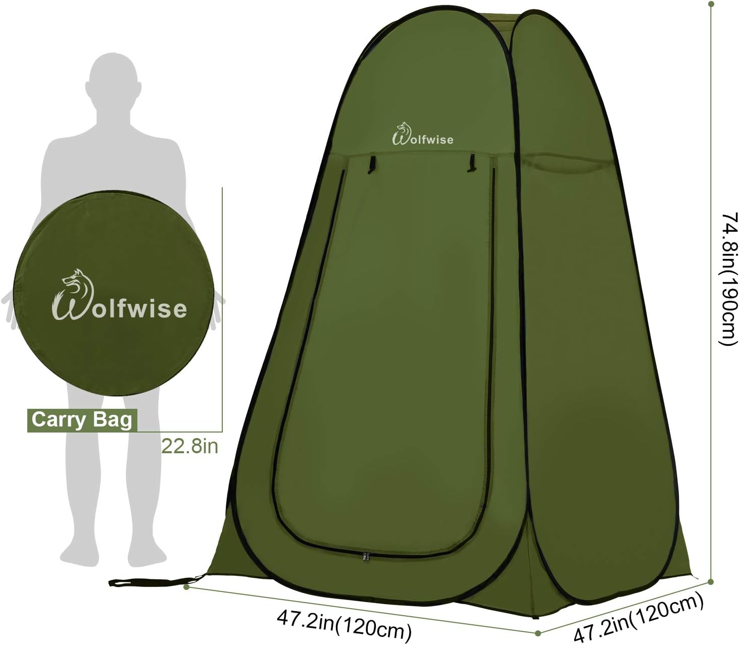 WolfWise Pop-up Shower Tent Green : Sports & Outdoors