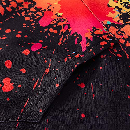 TUONROAD Tie Dye 3D Hoodie Funny Mens Hooded Sweatshirts Long Sleeve Pullover Jumper with Kanga Pocket S-M