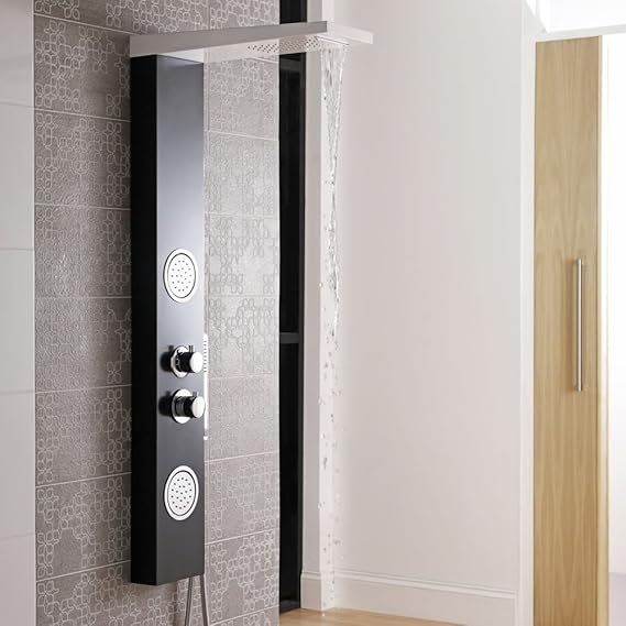 Hudson Reed Colonne de Douche Thermostatique Hydromassante Noire