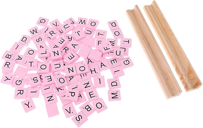 Magideal 100pcs Cartes De Lettre Majuscule Alphabet Carre En Bois Avec 2pcs Support Jouet Educatif Materiel Enseignement Pour Bebe Enfant Rose Amazon Fr Cuisine Maison