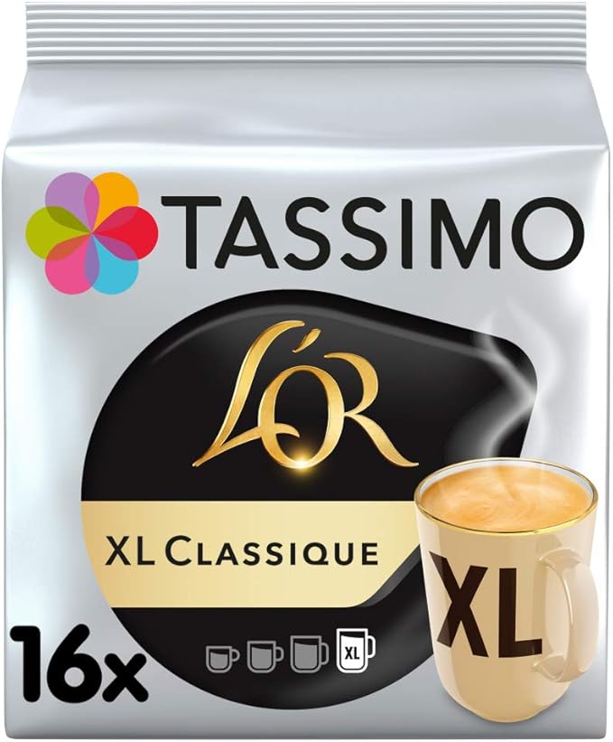Tassimo L'OR XL Classique Coffee Pods 136g (Pack of 5, 80 pods in total