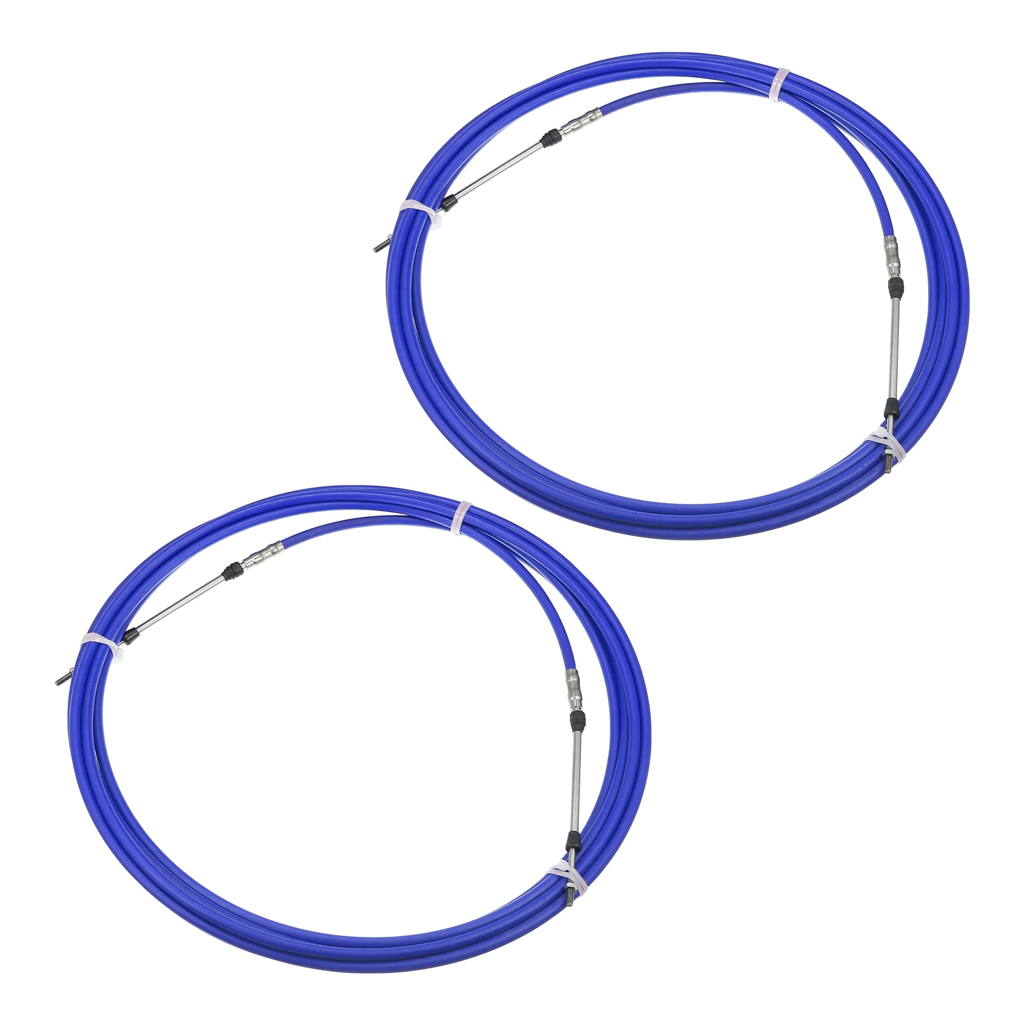 Motoforti 2pcs 26ft 315 Inch Throttle Shift Remote Control Box Cable Blue