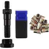 Amjoy Rivet Nut Tool Mandrel M10 and 10 Pcs Rivet Nuts | Rivet Tool Set Spare Part, Nutsert Tool Accessories Set Compatible with RZX/Astro Riveters