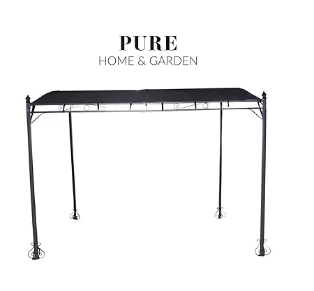 Pure Home & Garden Luxus Anbaupavillon Brescia Anthrazit, UV-Schutz 40 Plus, 300 x 250 cm